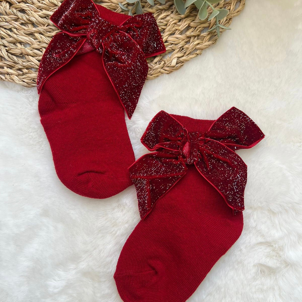 Glitter Bow Decor Baby Socks