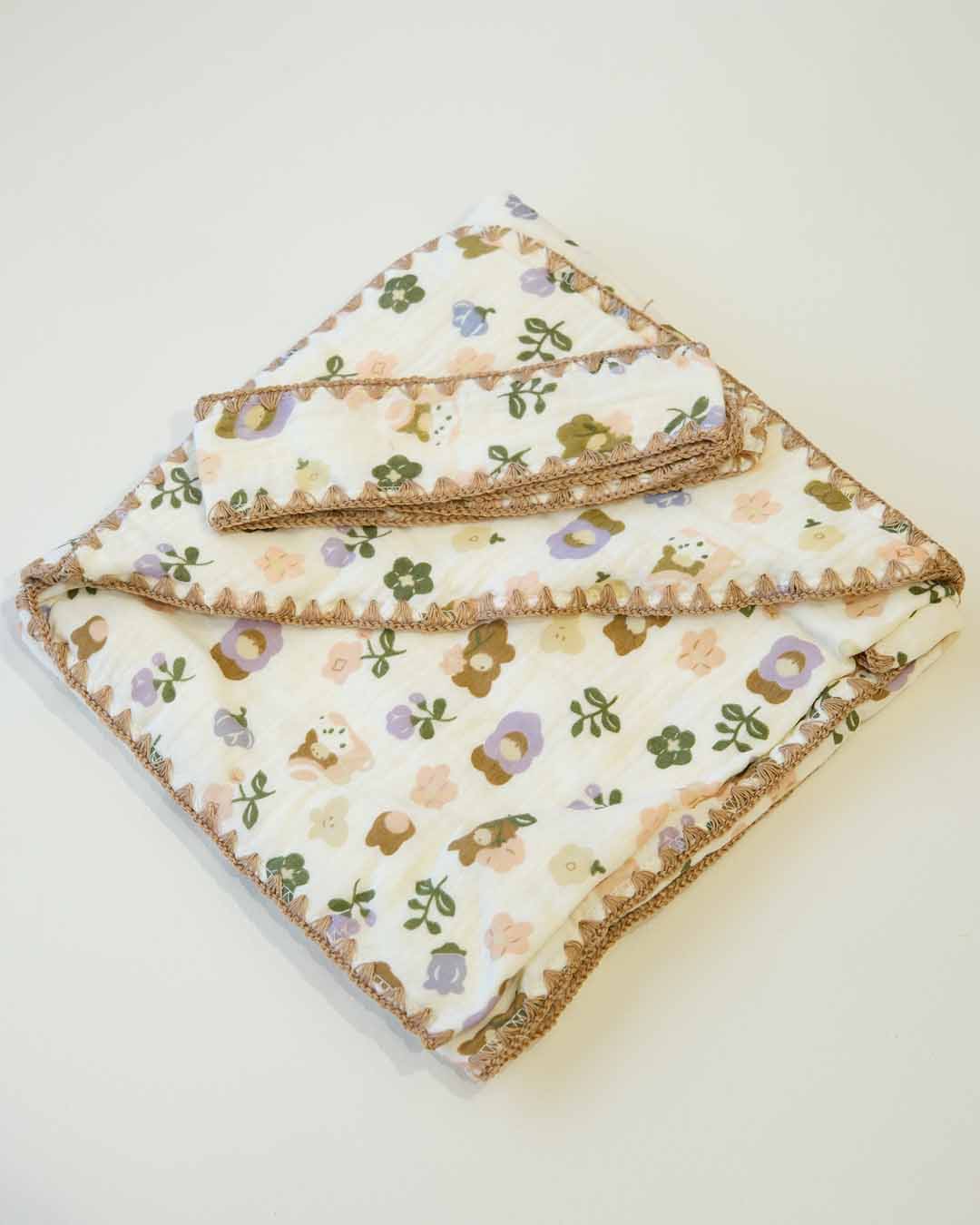 Crepe Hooded Baby Blanket – 90 × 90 cm