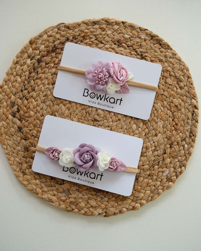 Purplish Flower Decor Baby Headband