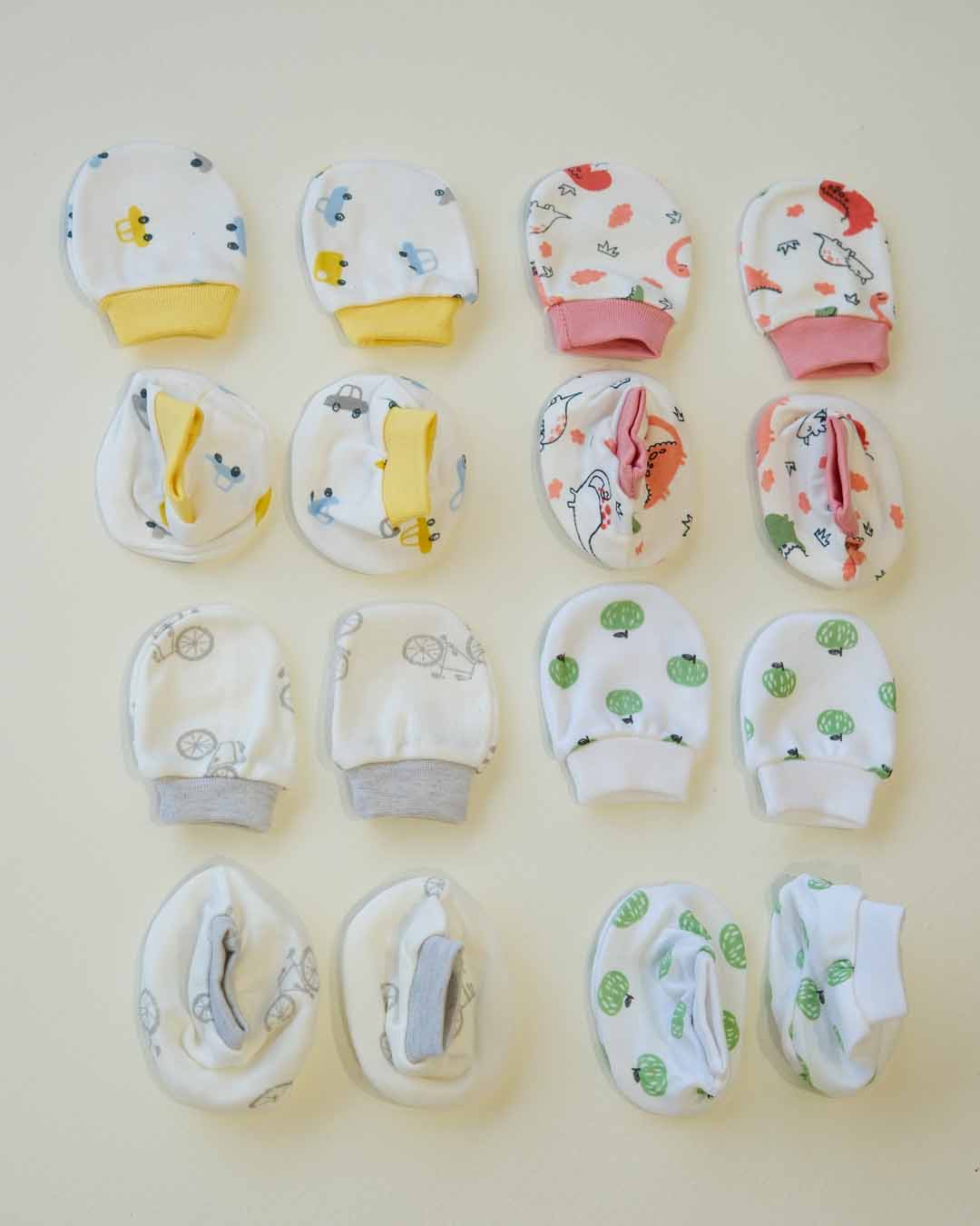 Baby Mitten 2 Pcs Set – Soft Cotton Scratch Mittens for Newborn Babies