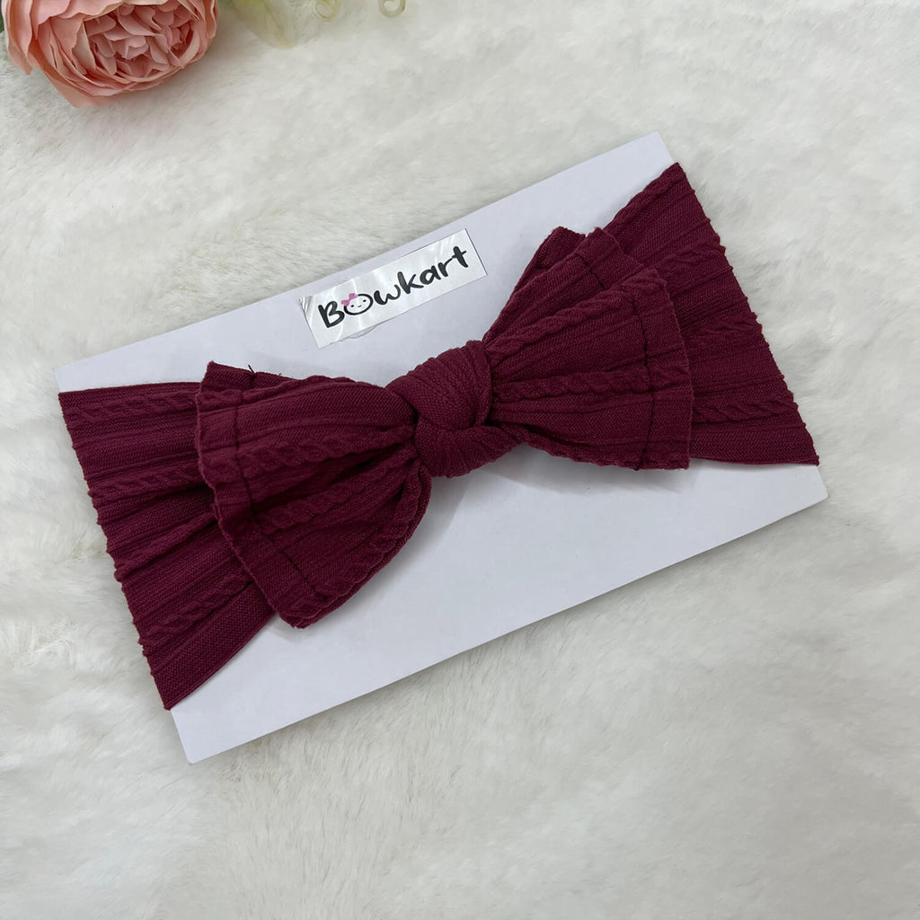 Cable Knitted Nylon Baby Headband