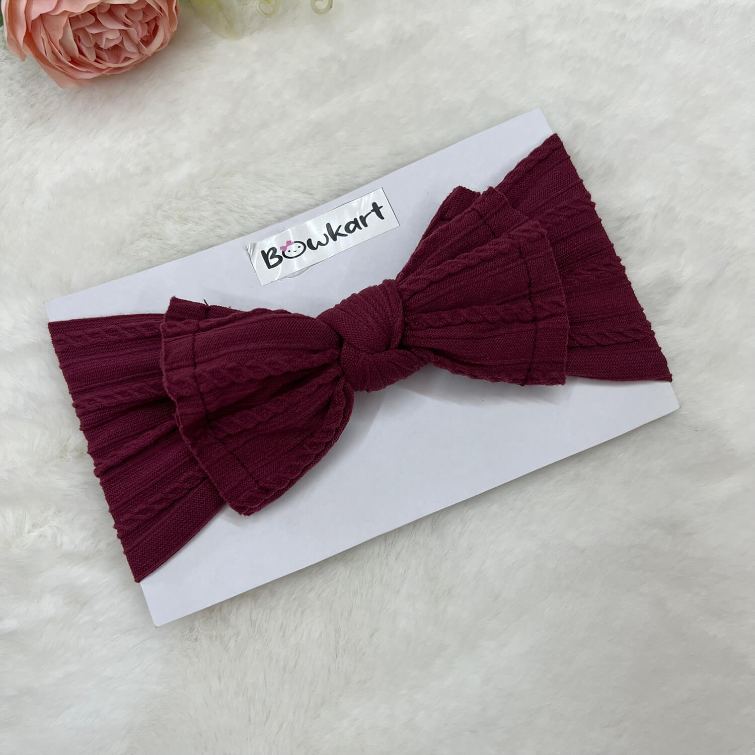 Cable Knitted Nylon Baby Headband