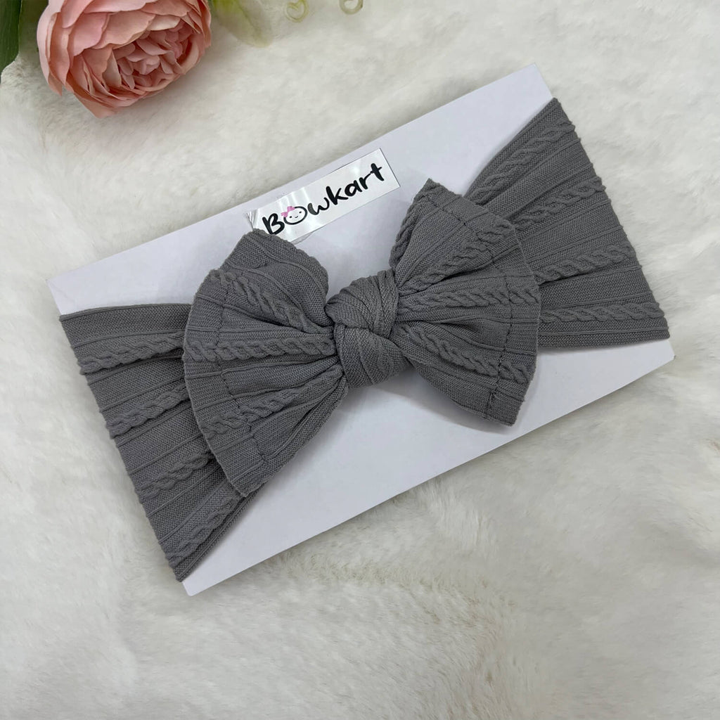 Cable Knitted Nylon Baby Headband