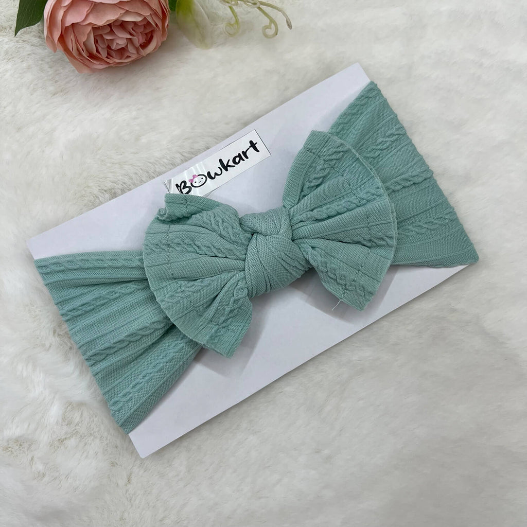 Cable Knitted Nylon Baby Headband