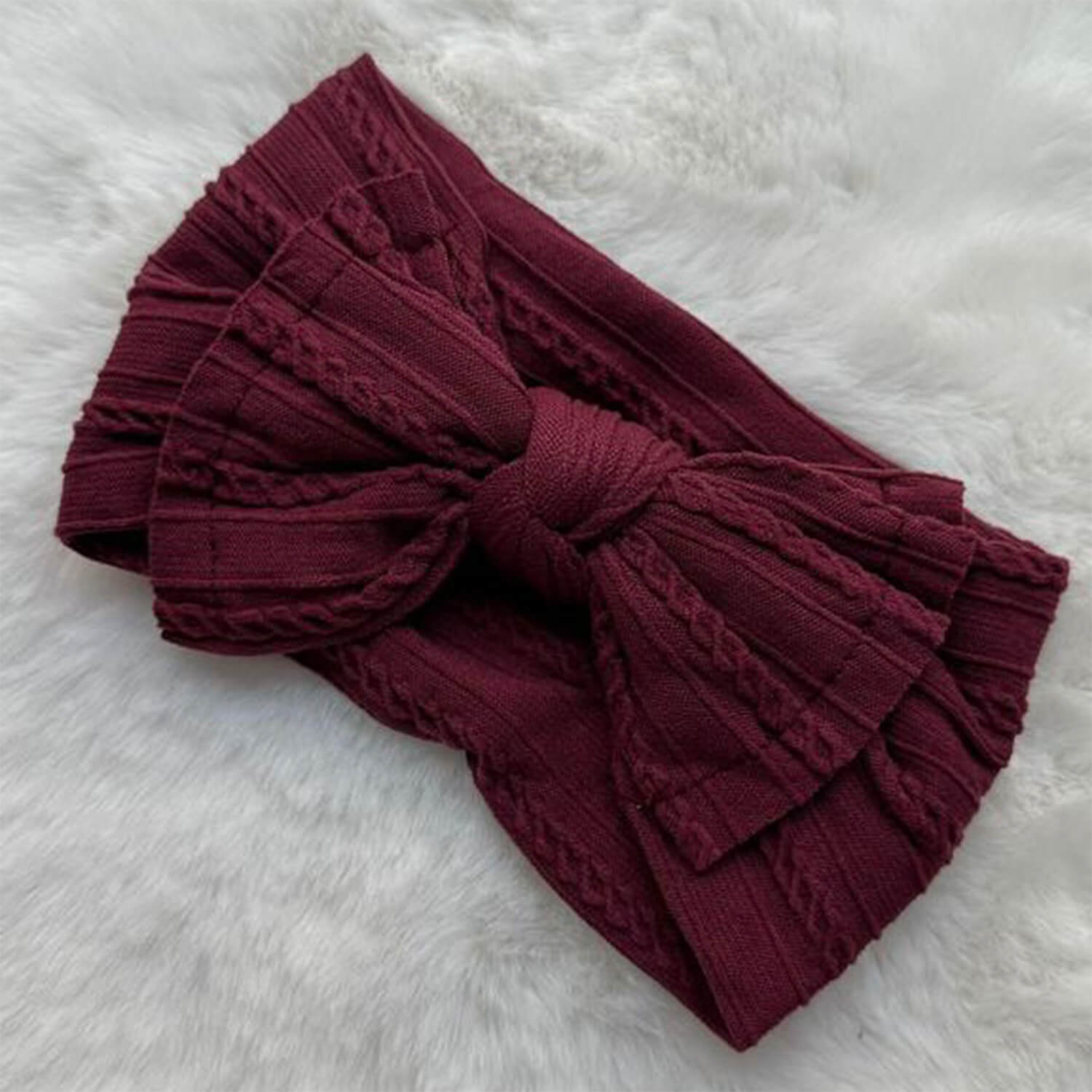 Cable Knitted Nylon Baby Headband