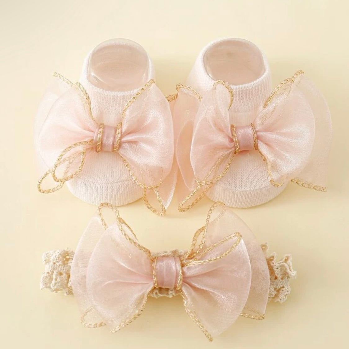 Baby Bow Decor Socks with Bow 0 - 6 Months