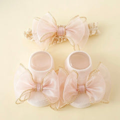 Baby Bow Decor Socks with Bow 0 - 6 Months