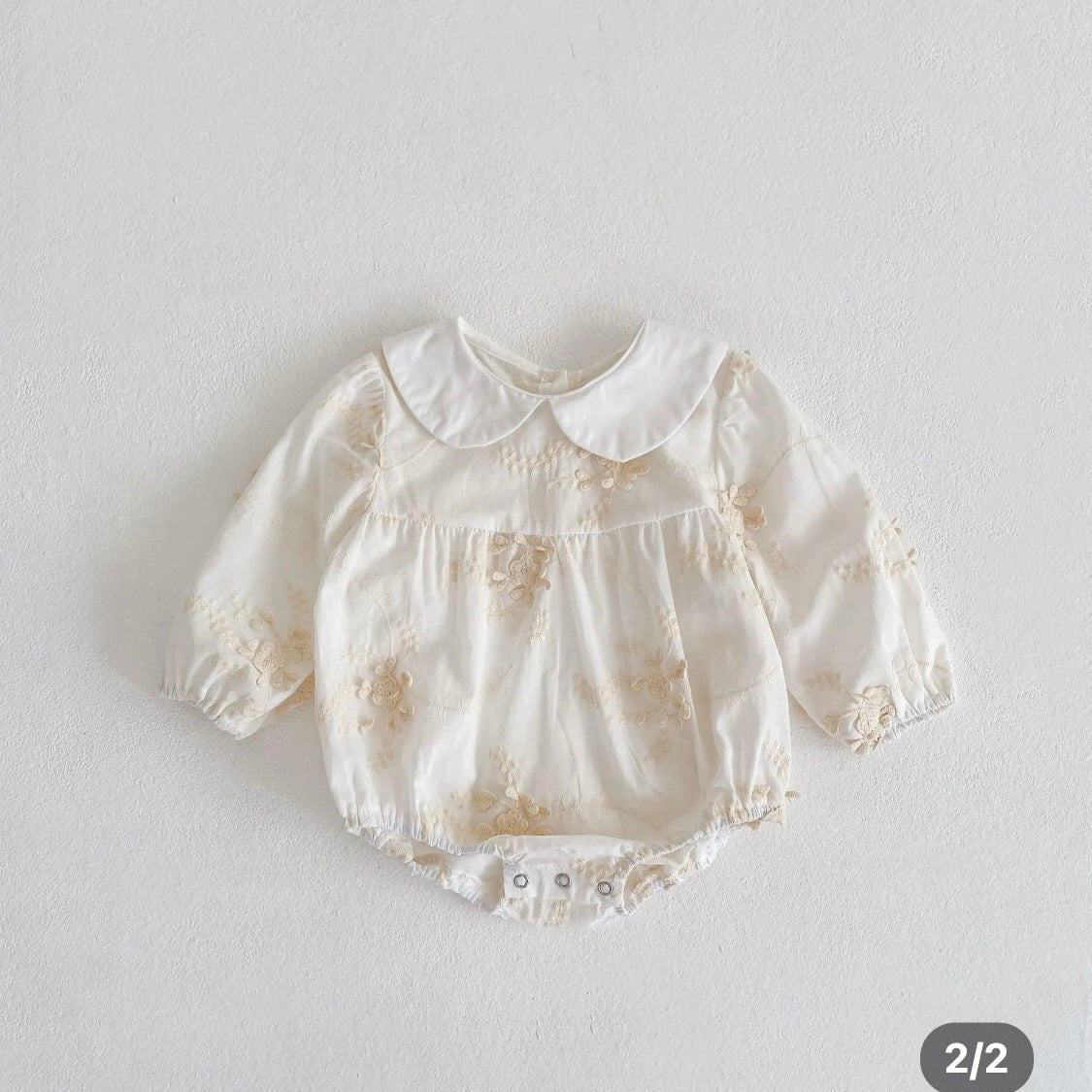 Vintage Embroidered Baby Girl Romper