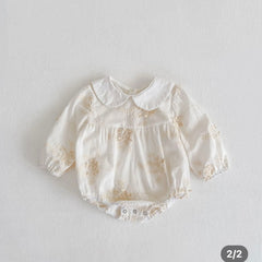 Vintage Embroidered Baby Girl Romper
