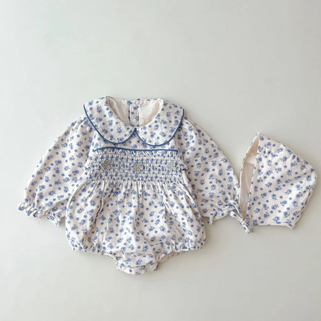 Premium Cotton Infant Romper With Cap Hover Image