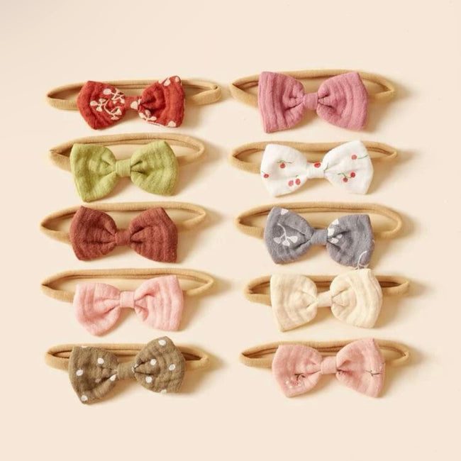 Cute Mini Print Bow Decor Baby Headband Hover Image
